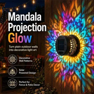 MandalaGlow™ ηλιακό φωτιστικό τοίχου με προβολή μάνταλα